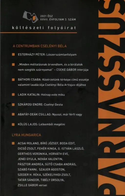 Újdonság Parnasszus költészeti folyóirat 2021. ősz