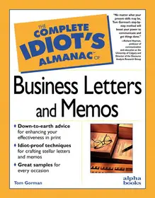 Vásárlói kedvenc The Complete Idiots' Almanac Of Business Letters byGorman, Tom;